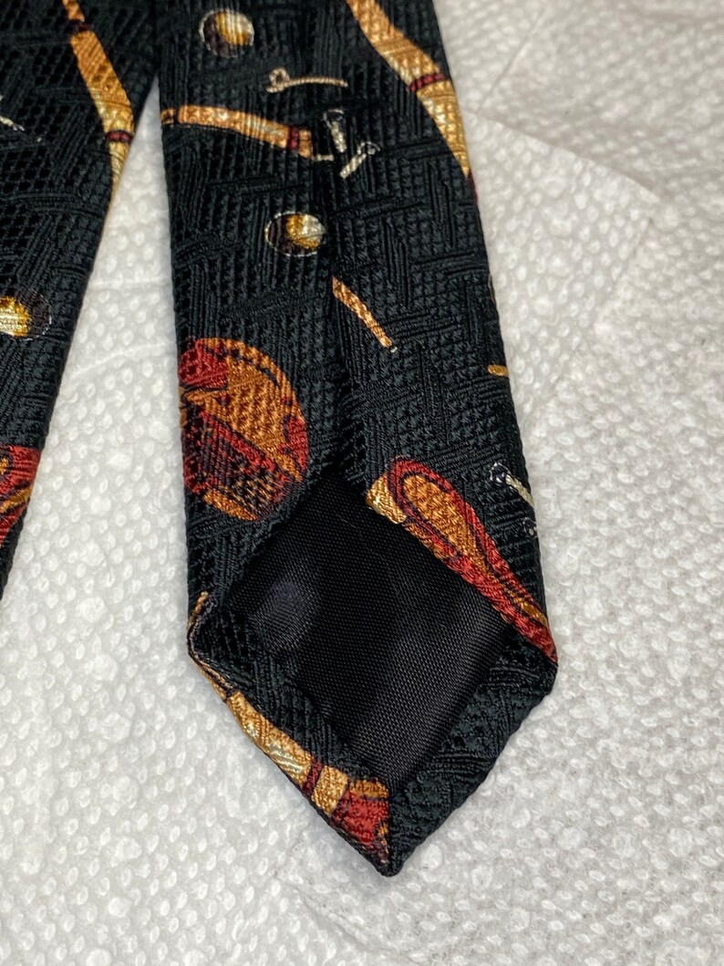 Golfer Necktie, Vintage Golf Club Tie, Handmade Silk Mens Neckwear image 8