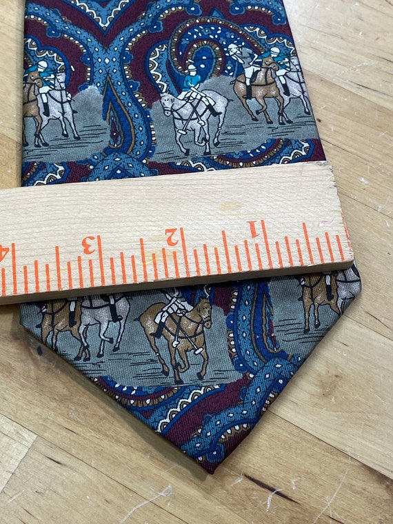 Silk Necktie English Fox Hunt, Vintage Pierre Car… - image 9