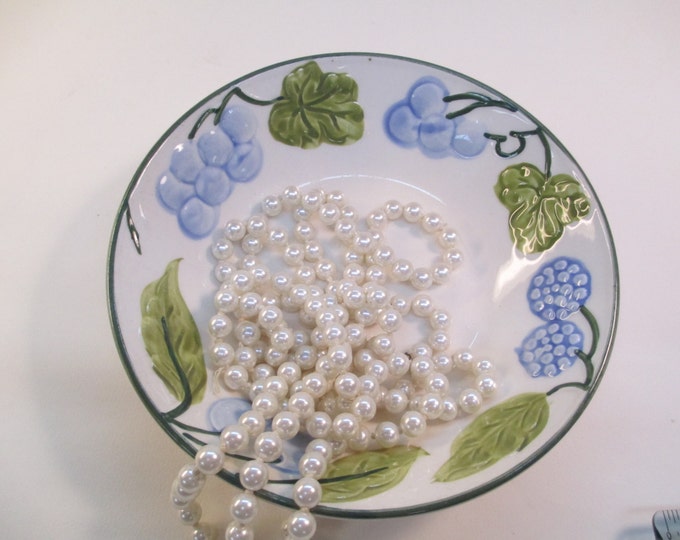 Stoneware Dip Bowl, Oven To Table Plate, Blue Berry Pattern Dishware