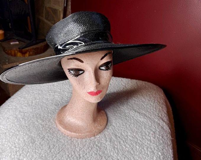 Black Women's Formal Hat, All Season Dressy Fashion Vintage Hat, Kentucky Derby Hat Trid's Quaker Maid
