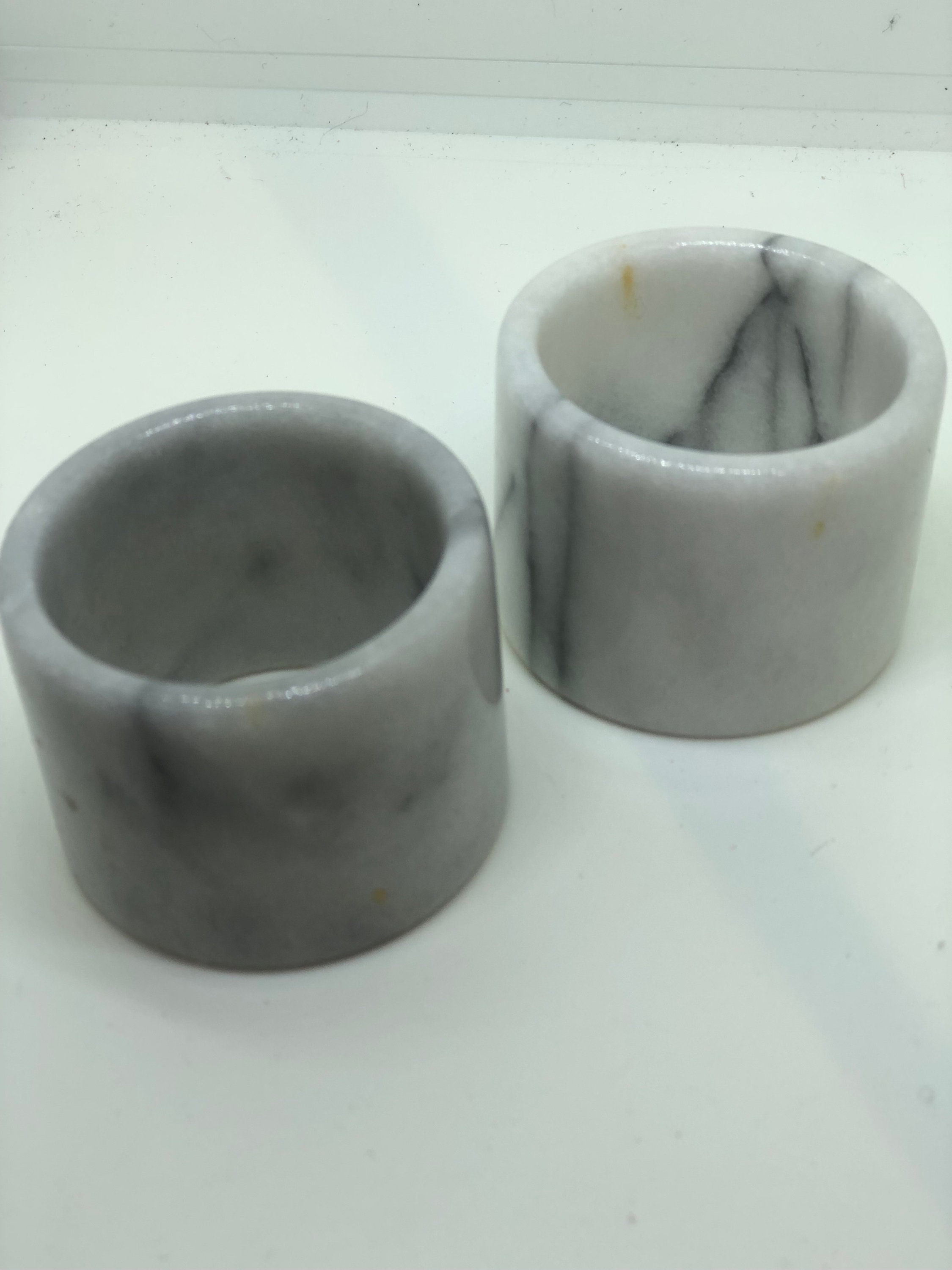 Marble Napkin Rings gray and white Couples Dinner Table Setting
