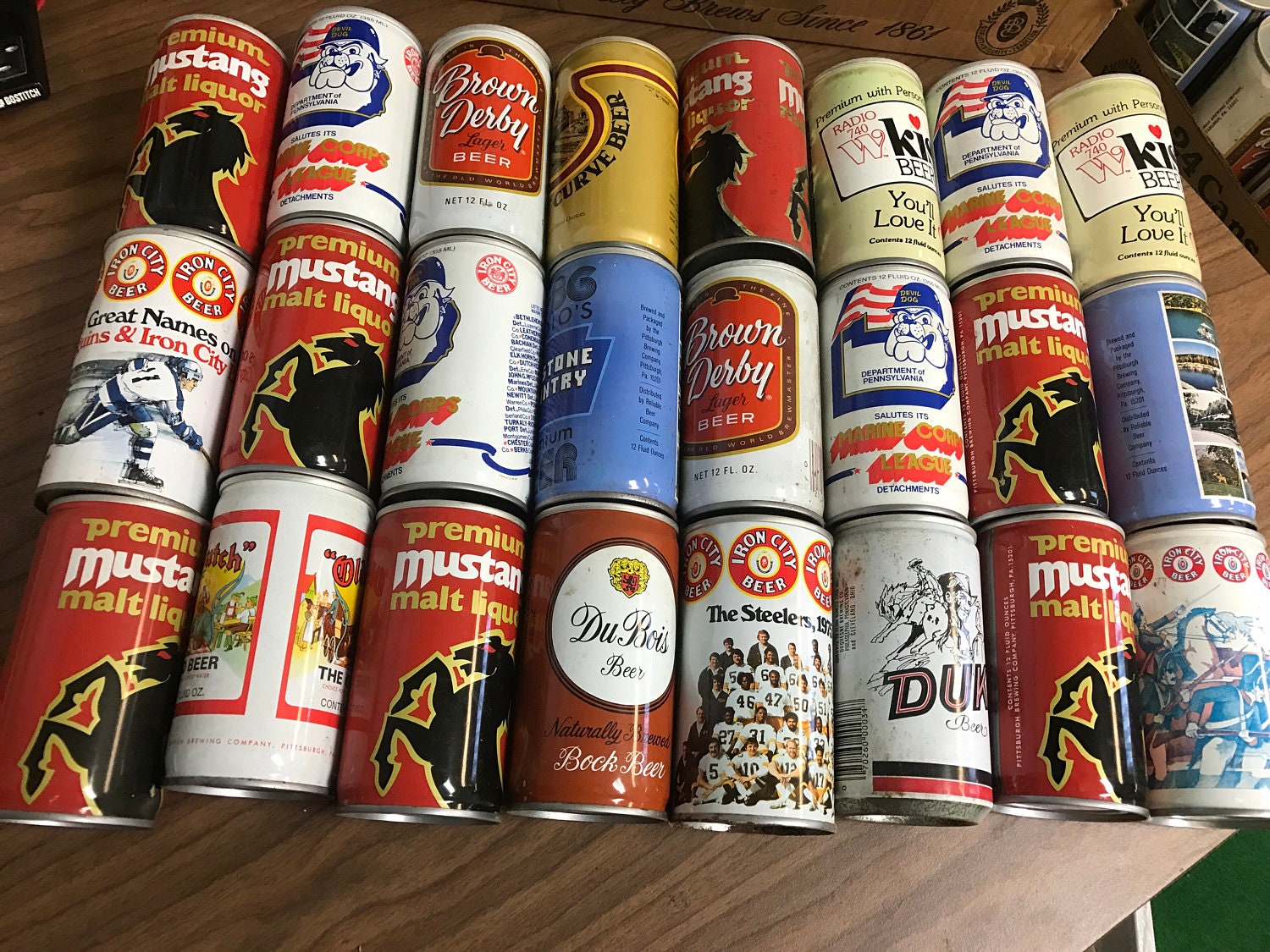 Vintage beer cans