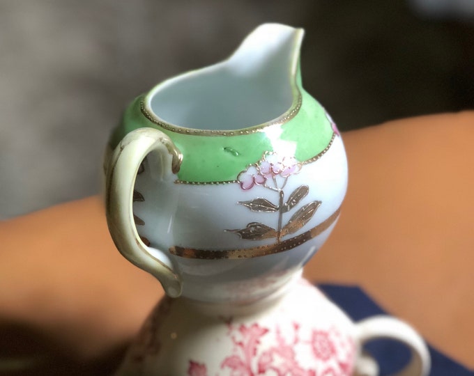 hand painted creamer, replacement china, mini vase