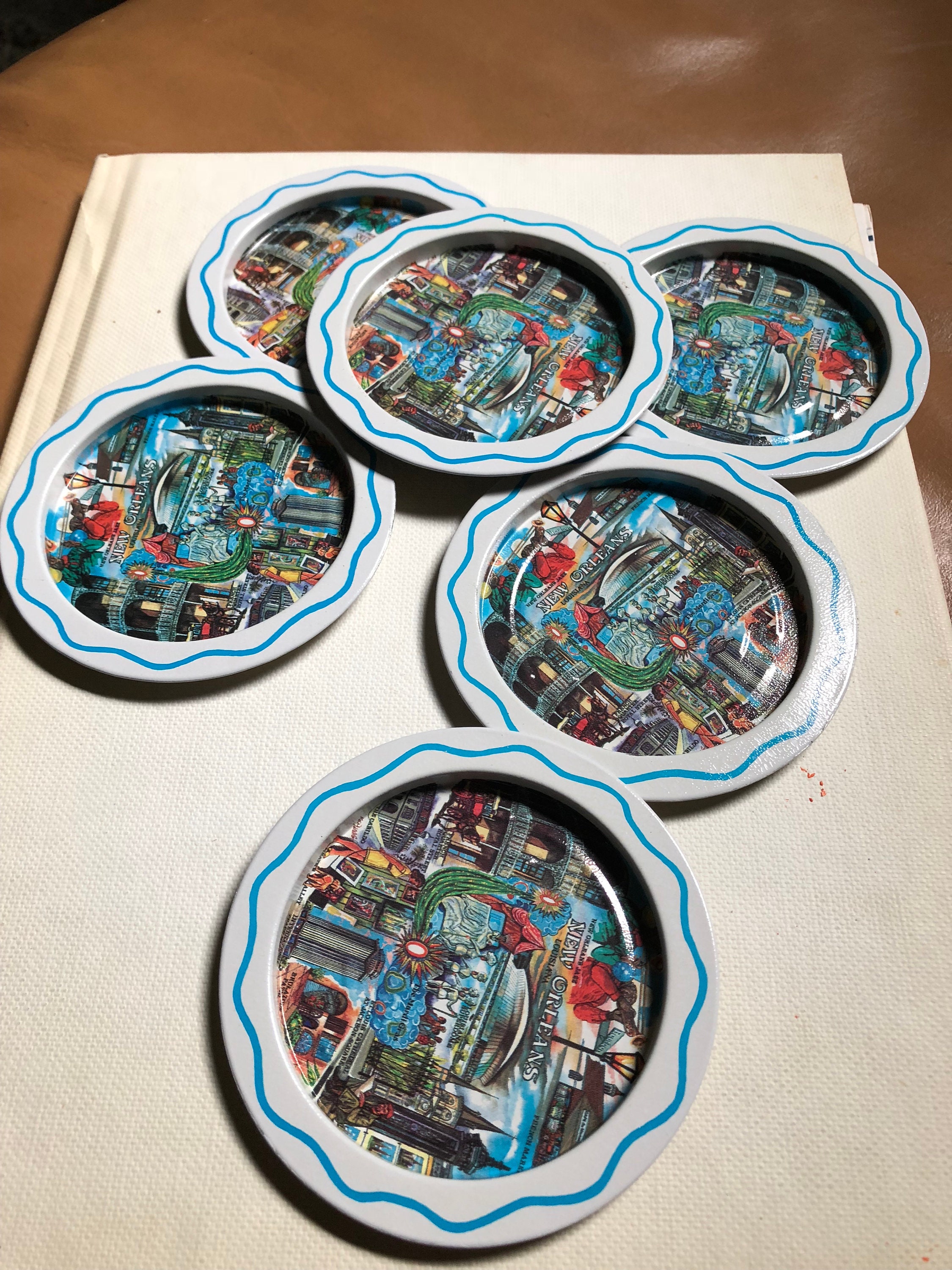 New Orleans Louisianna Vintage Coaster Set of 6 souvenir barware