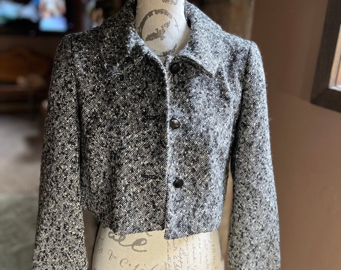 Tweed Jacket, Women’s Bolero Style Fashion Coat, Formal Casual