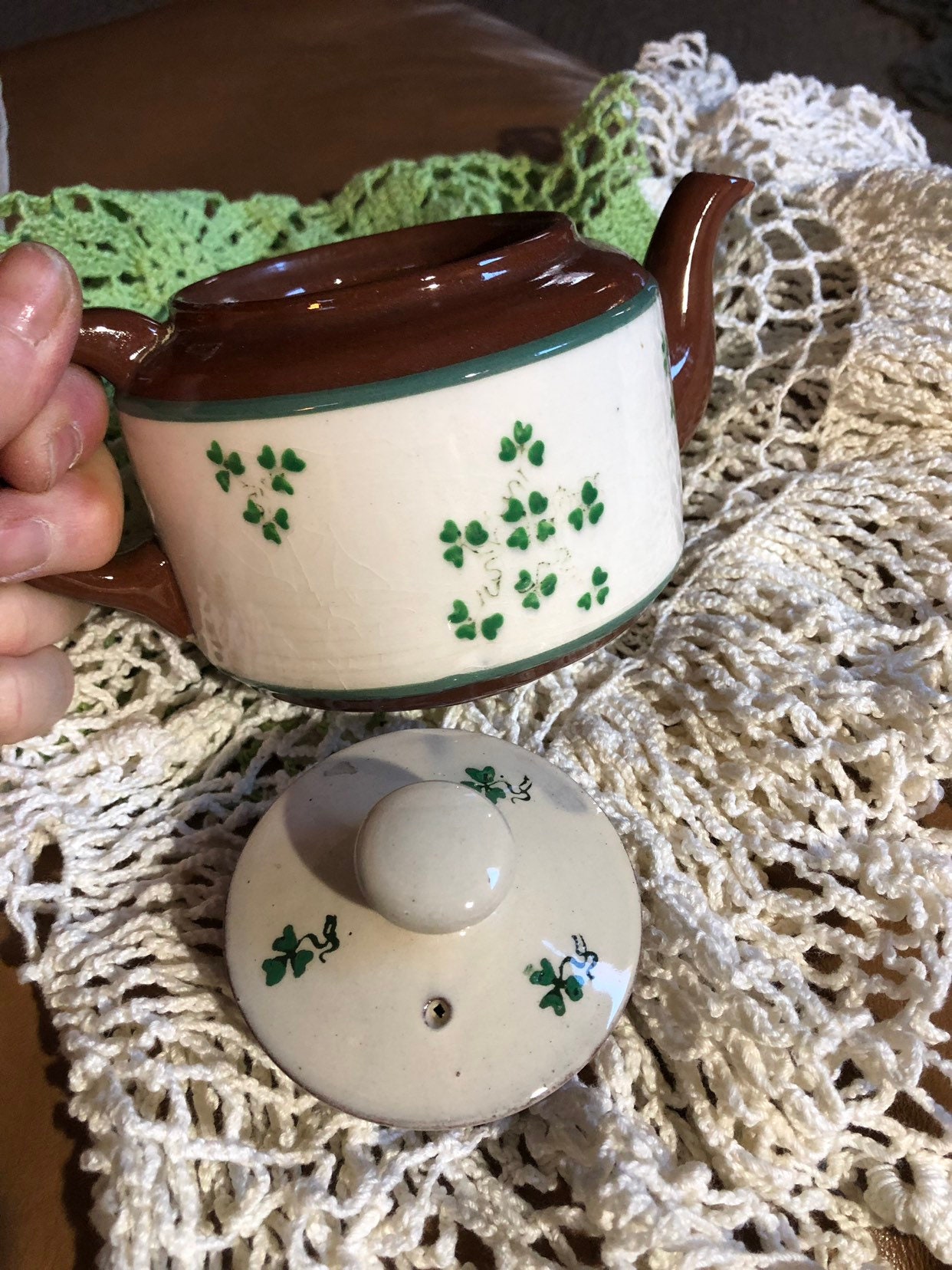 Shamrock Vintage Teapot Irish Tea Server St Patrick's Day Decoration