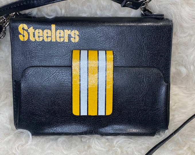 Steeler Crossbody Purse, football game day handbag, essentials bag
