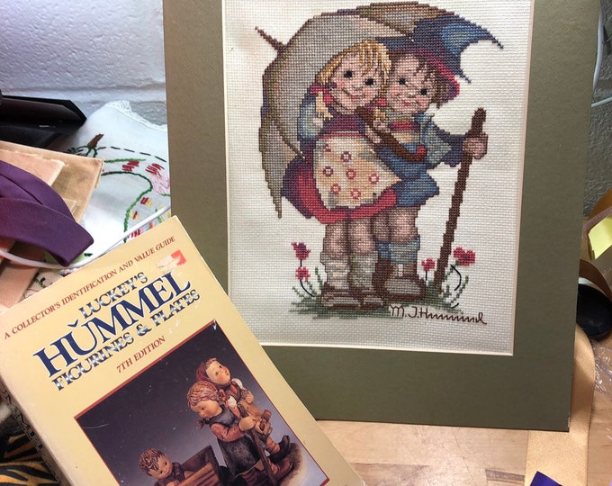 Hummel Cross Stitch Picture and Book, Girl with Umbrella, Hummel Collectr's Figurines and Plates Reference Guide Book