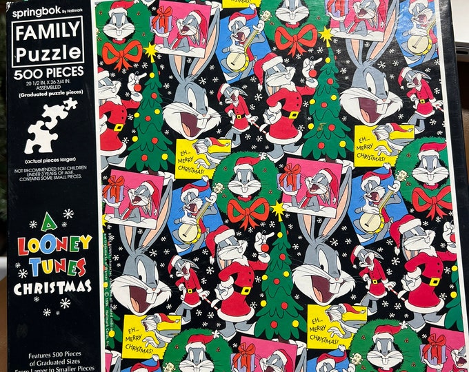 Christmas Jigsaw Puzzle, Looney Toons Family Project, Vintage Holiday