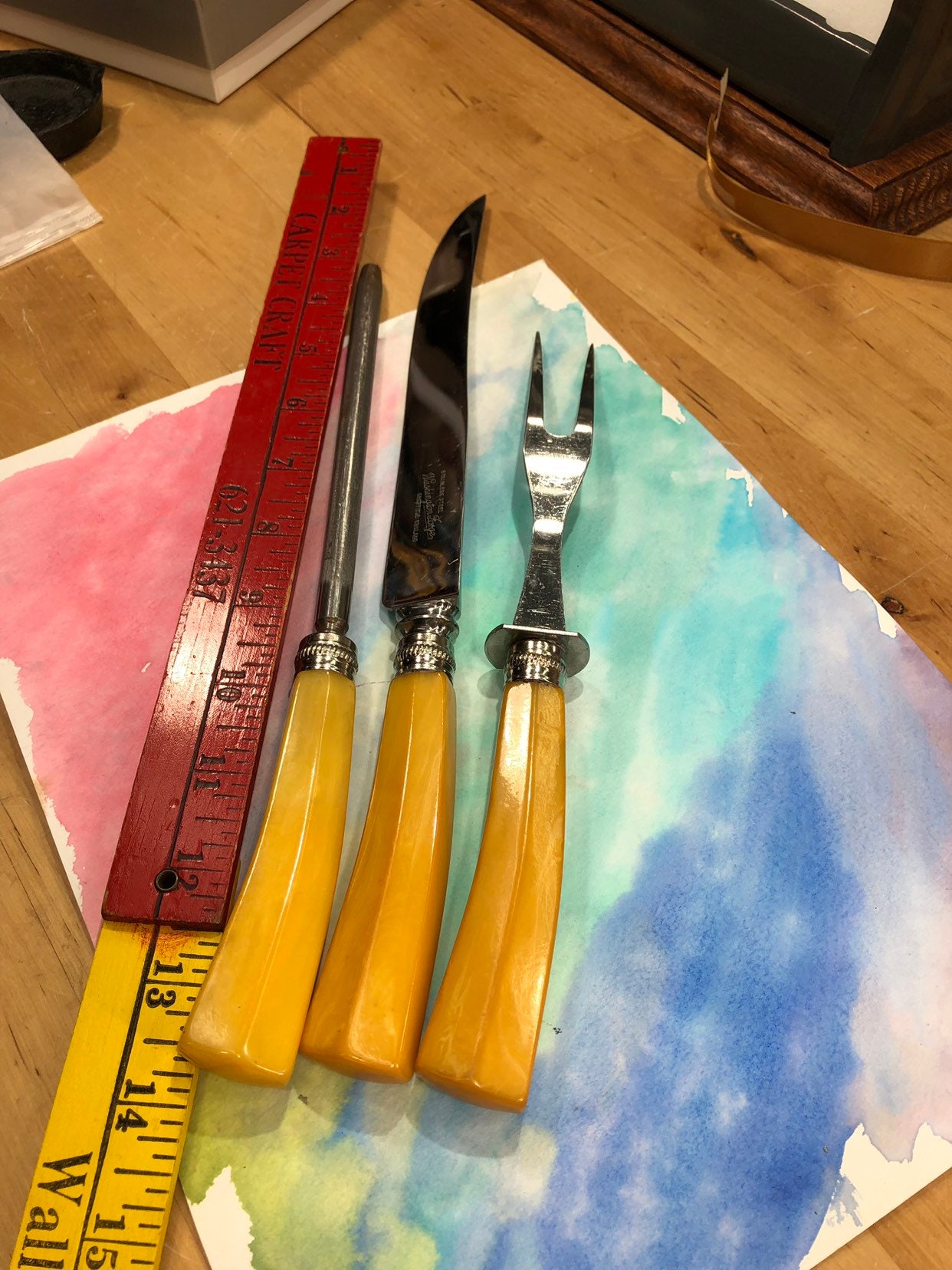 Carving Knife Set, Vintage Thanksgiving Turkey Carving Knife and Fork Set