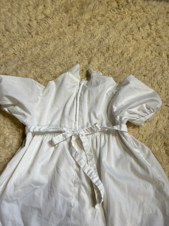 White Toddler Girl Dress, Smocked Vintage Child D… - image 4
