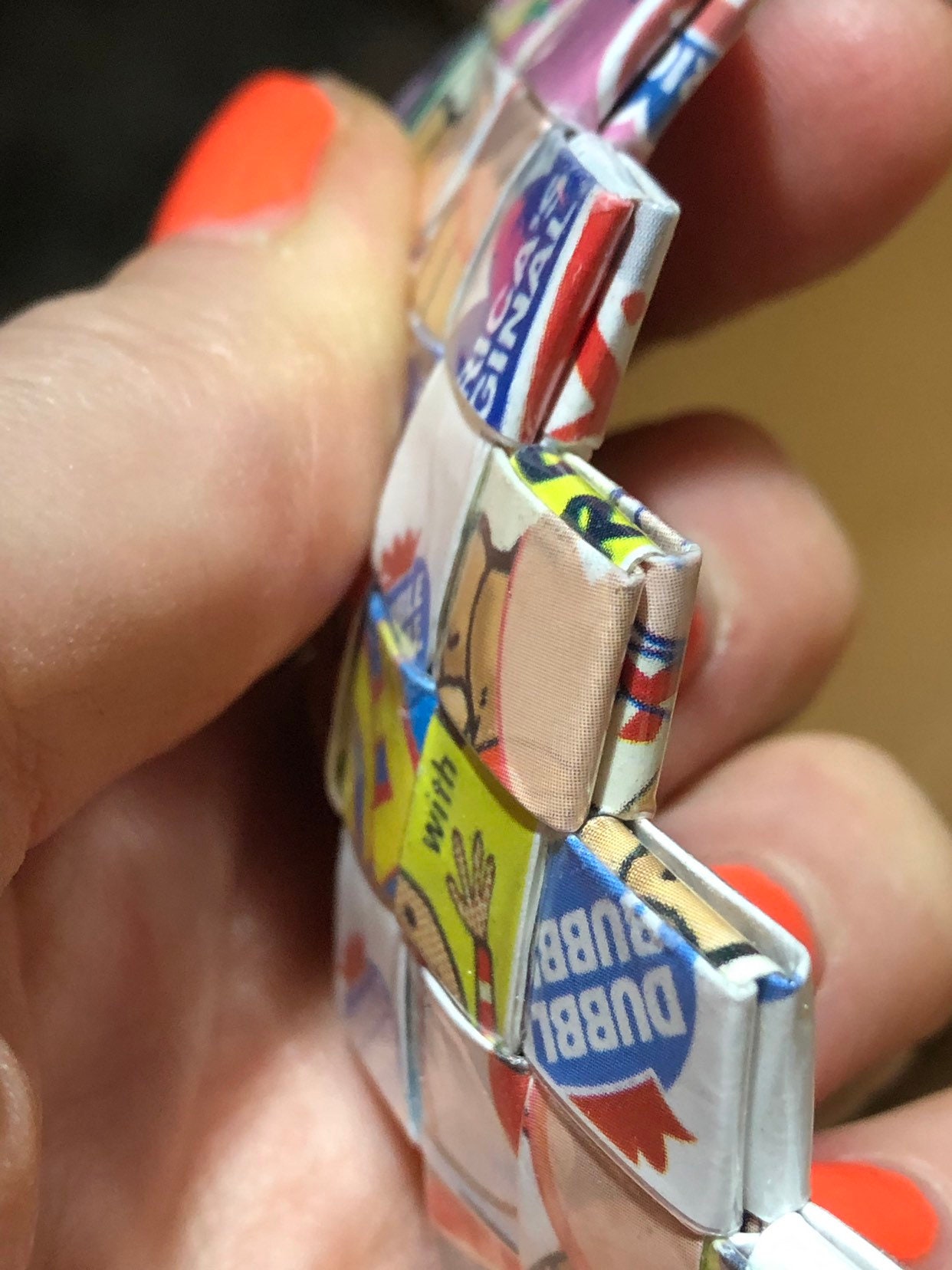 Bubble Gum Wrapper Chain Headband Colorful Fun Hair Accessory