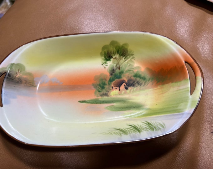Nippon Trinket Holder Dish, Hand Painted Jewelry Tray, Soap Dish, Key catcher, Candy Dish