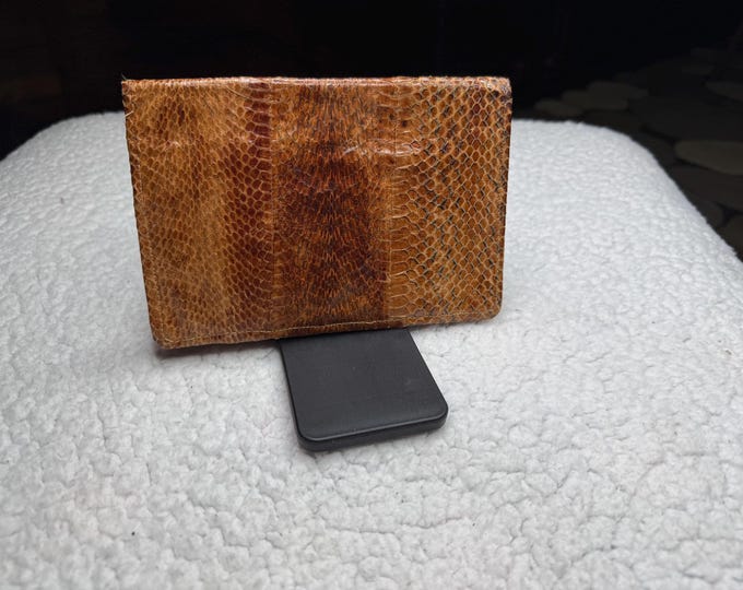 Vintage Snakeskin Large Wallet, Cash Checkbook Document Travel Keeper, Exotic Leather