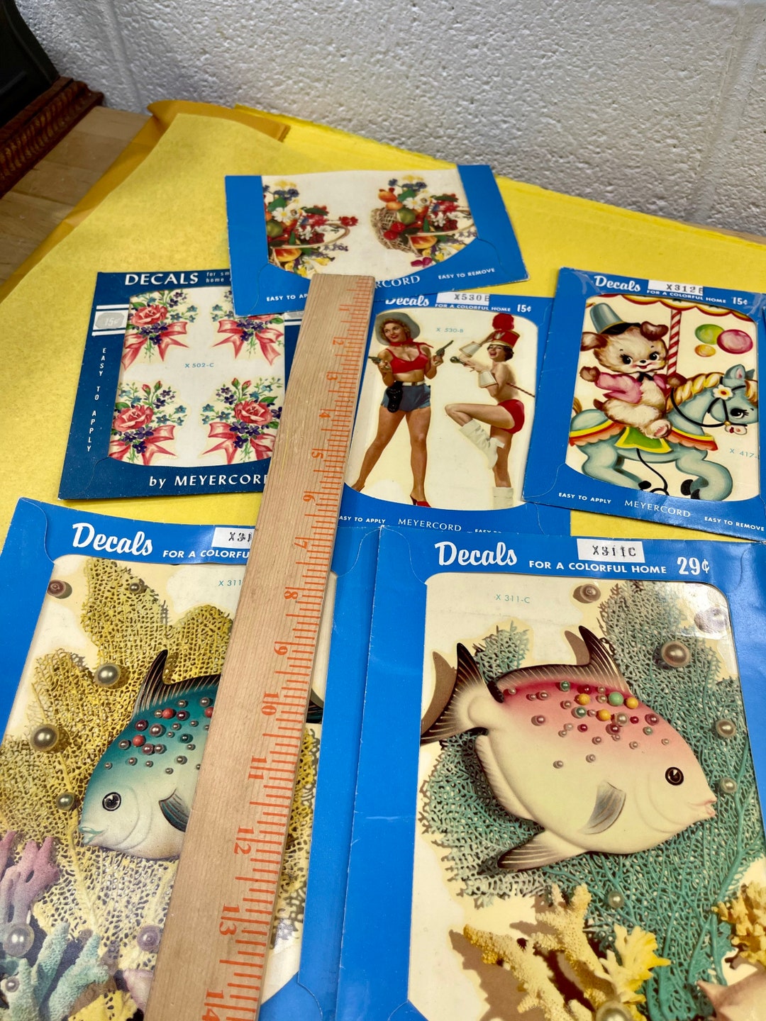 Retro Decals Vintage Home Decoration Mid Century Deco Etsy