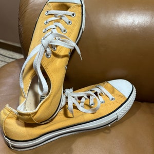 Yellow Converse All Star Sneakers Unisex Tennis Shoes Mens Size 8 Womens Size 10 Etsy