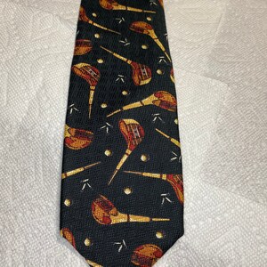 Golfer Necktie, Vintage Golf Club Tie, Handmade Silk Mens Neckwear image 7