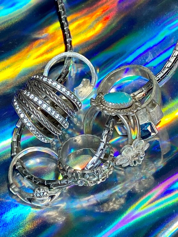 Sterling Silver Rings, Lot of Silver Statement Rin