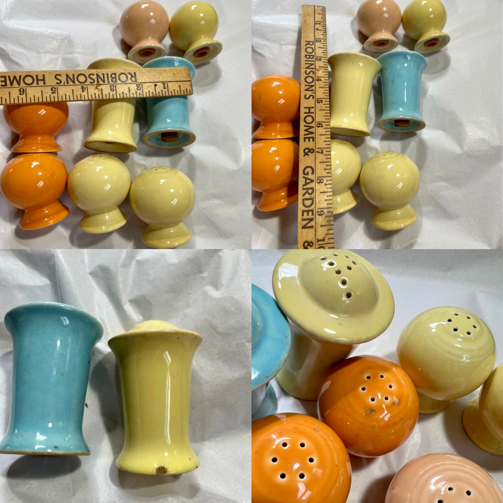 Fiestaware Salt and Pepper Shakers Collectible Fiesta Lot Retro Kitchen Set