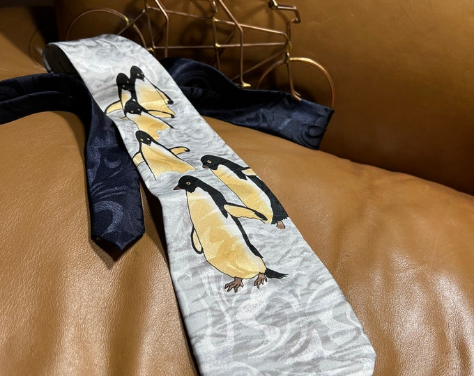 Penguins Necktie, Winter Fratello Handmade Tie