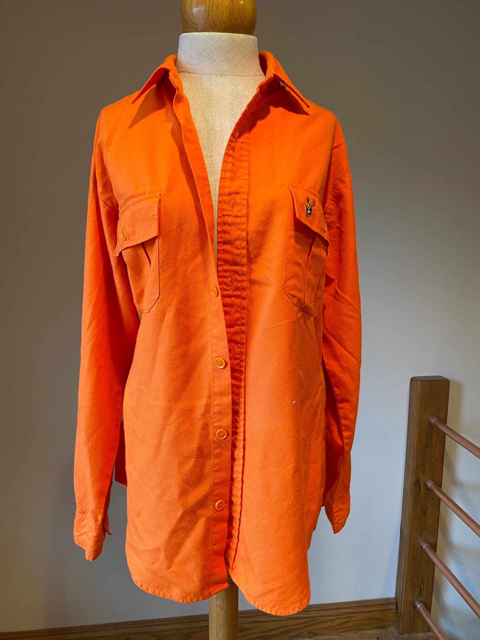 Hunter orange deer shirt Fall Vintage hunting buck camp Etsy