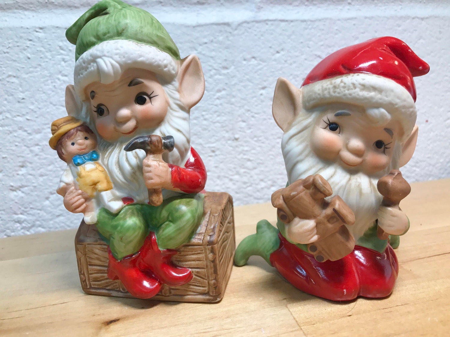 Christmas Elves Figurines, Holiday Decorations