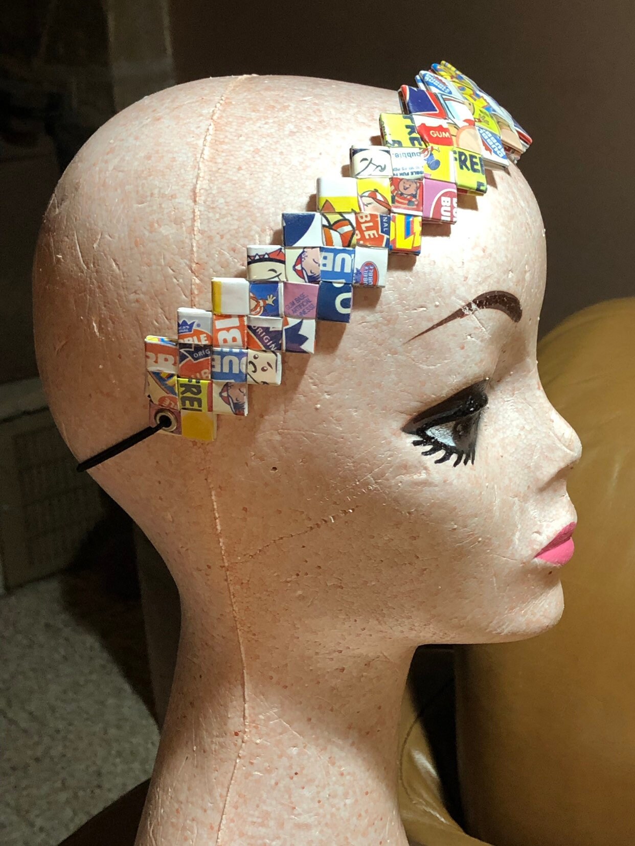 Bubble Gum Wrapper Chain Headband Colorful Fun Hair Accessory