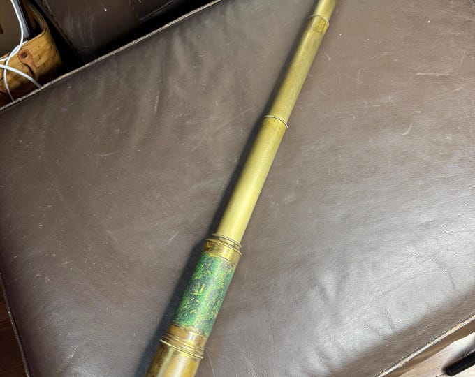 Antique Sailor Captain Three Draw Spy Glass, Nautical French Telescope Maritime Collectible