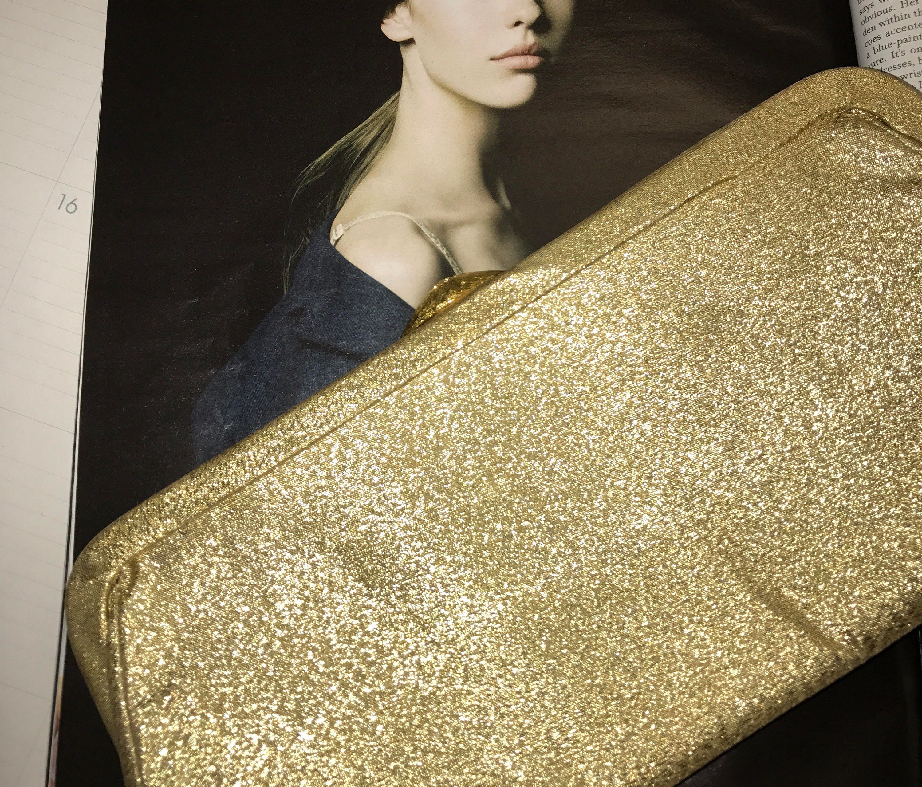 Gold Sparkle Evening Handbag, Retro Formal Fashion Purse, cocktail bag
