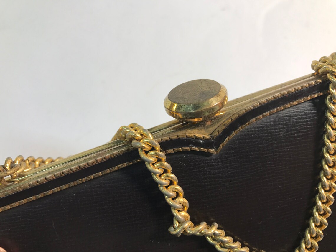 Schwarze Vintage Abend Handtasche Retro Cocktail Geldbörse ...