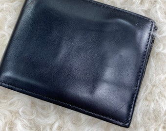 Black Leather Wallet, credit card holder, unisex minimalist wallet