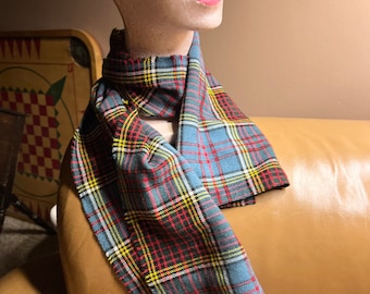 Plaid Wool Scarf, Unisex Winter Wear, Handmade