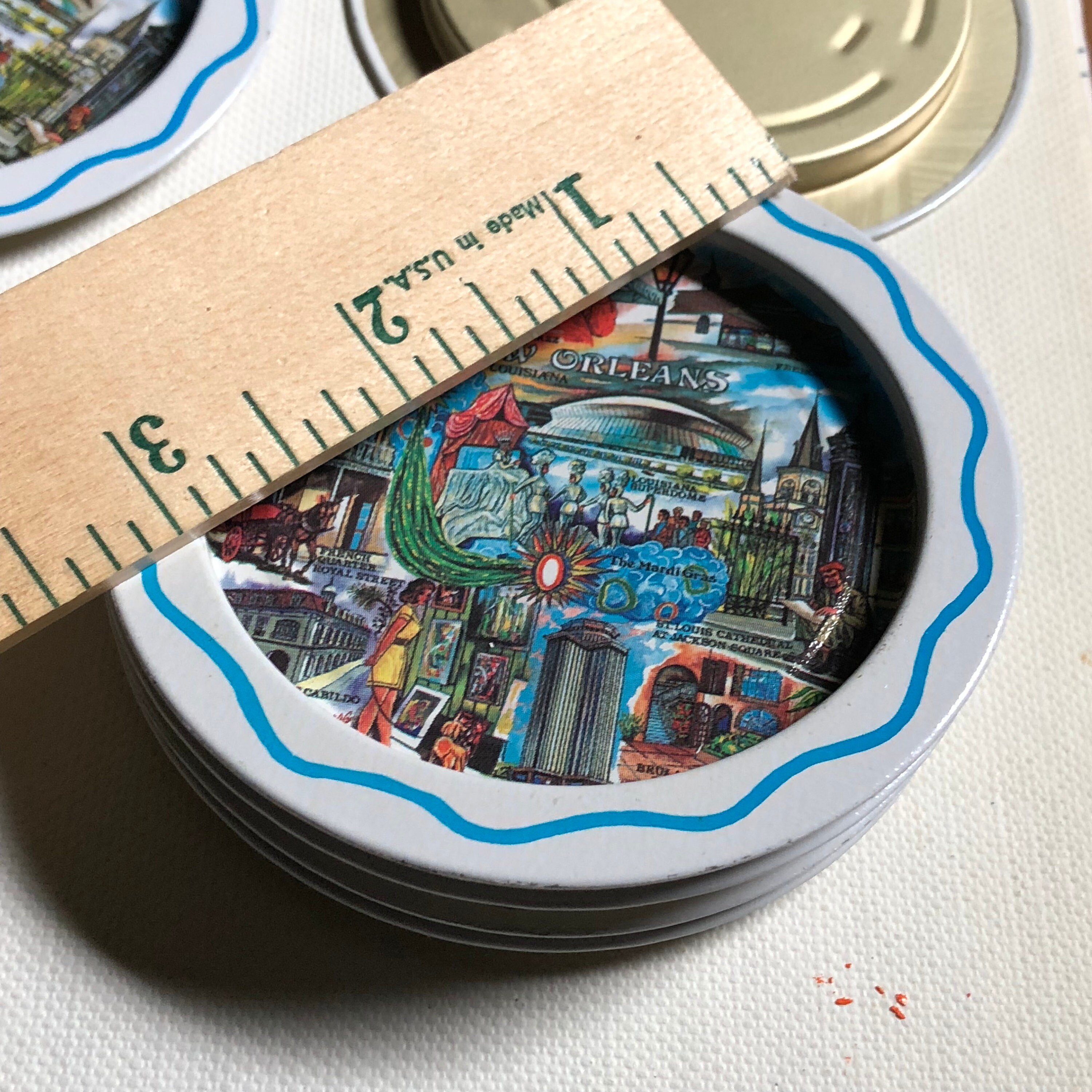 New Orleans Louisianna Vintage Coaster Set of 6 souvenir barware