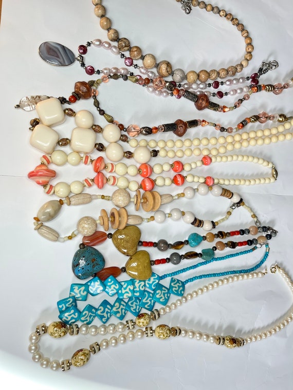 Beaded Necklaces Lot, Statement Necklaces, Costum… - image 10