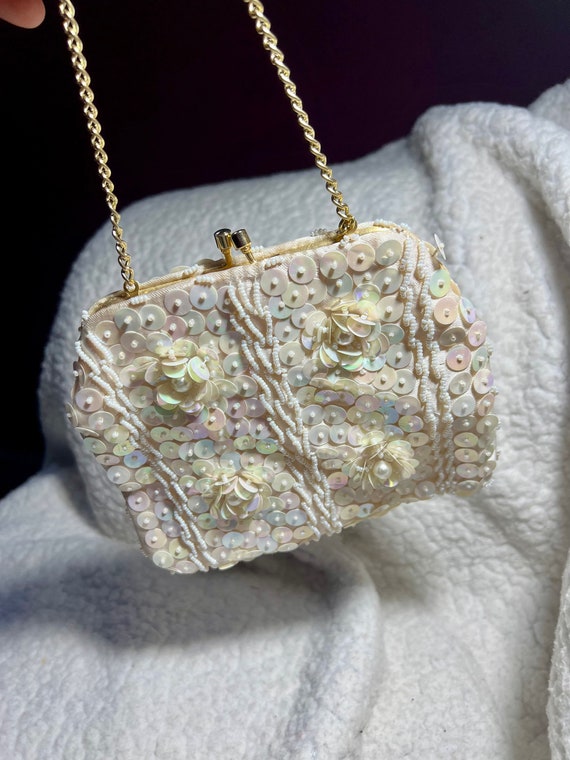 Iridescent Sequins Handbag, Fancy Sparkly Evening 