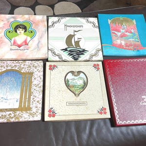Handkerchief Boxes Lot, Art Deco Designs Storage, Display Box