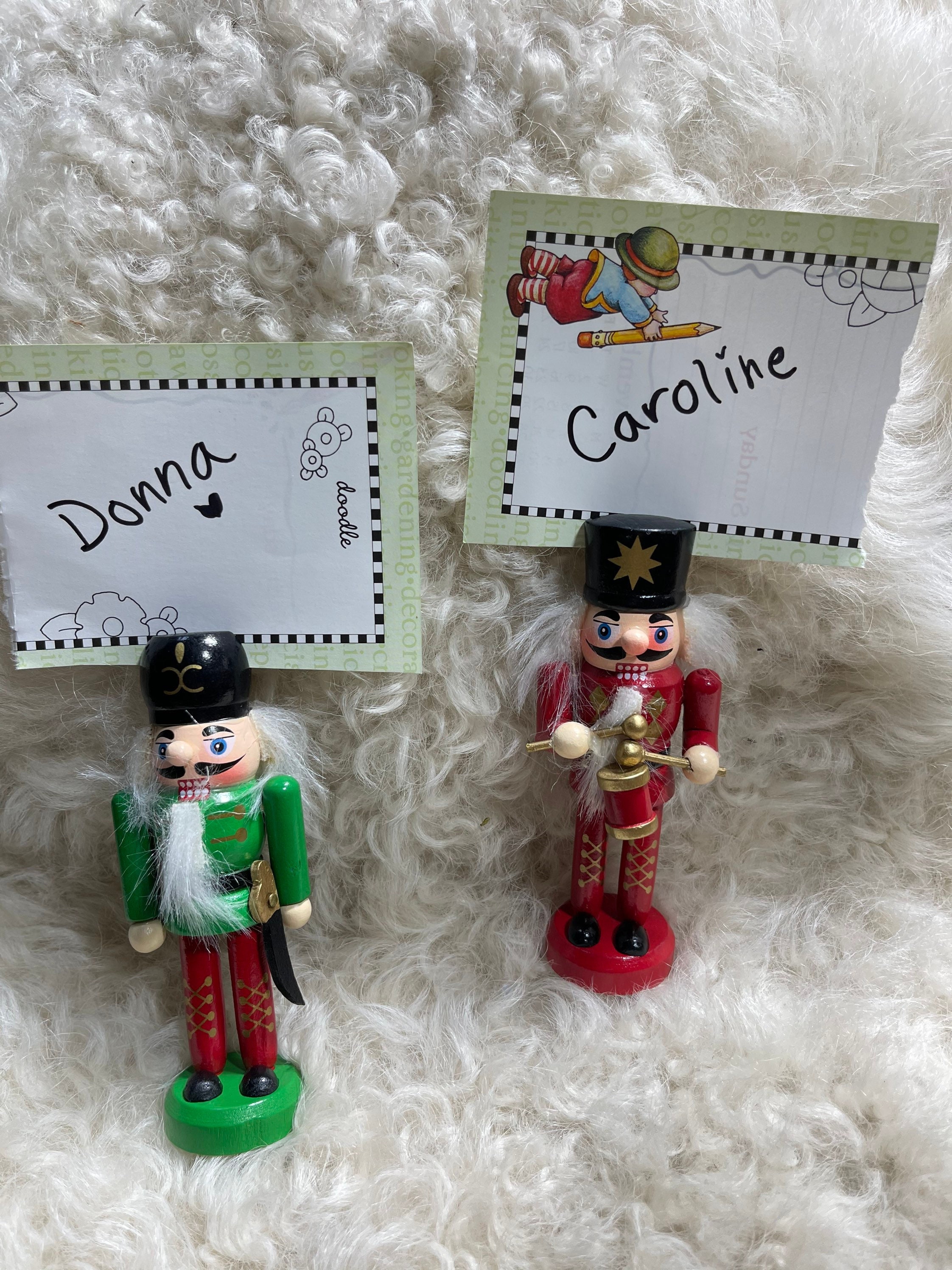 Holiday Nutcracker Place Card Holders, Dinner for Two, Christmas