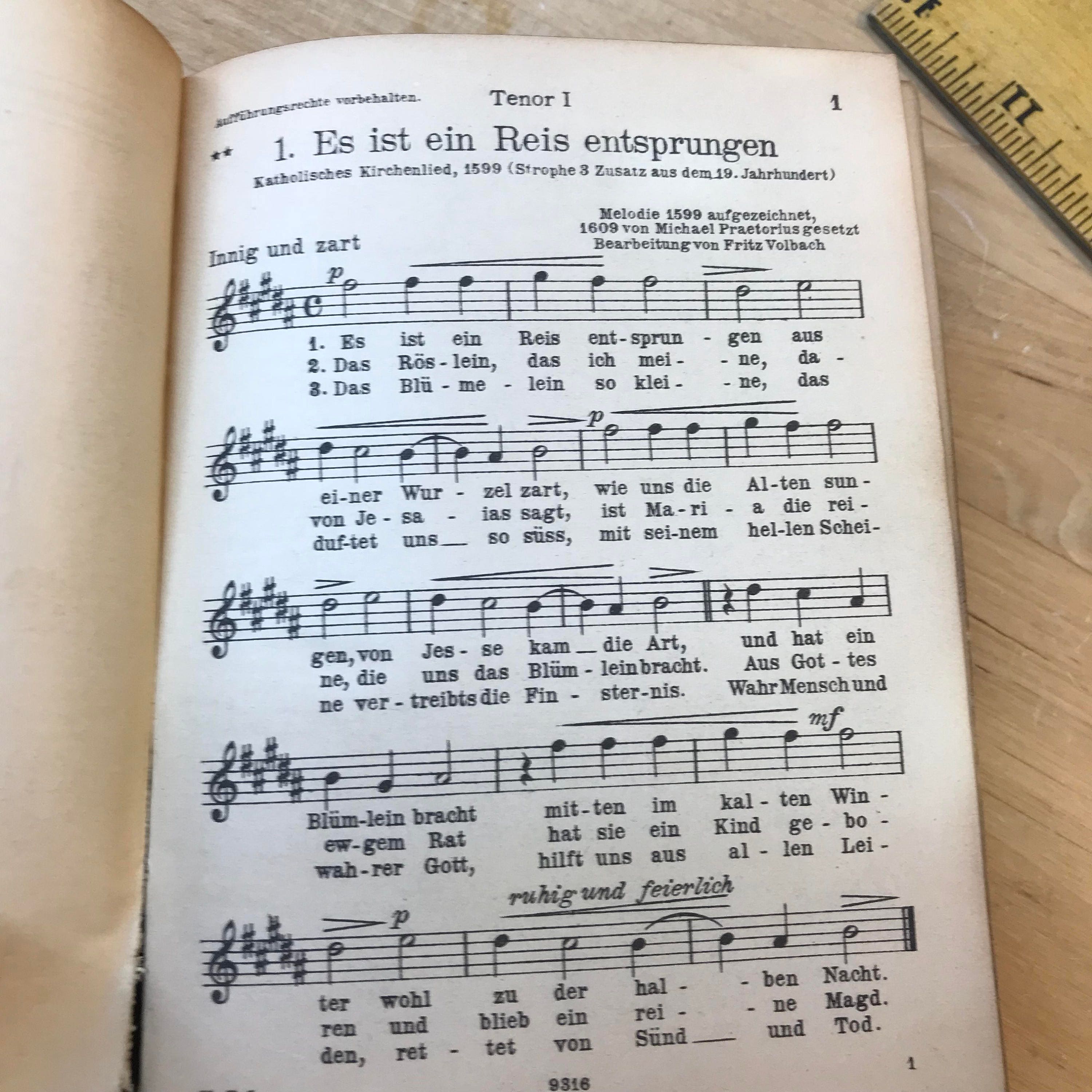 German music book, antique hymnal, piano book