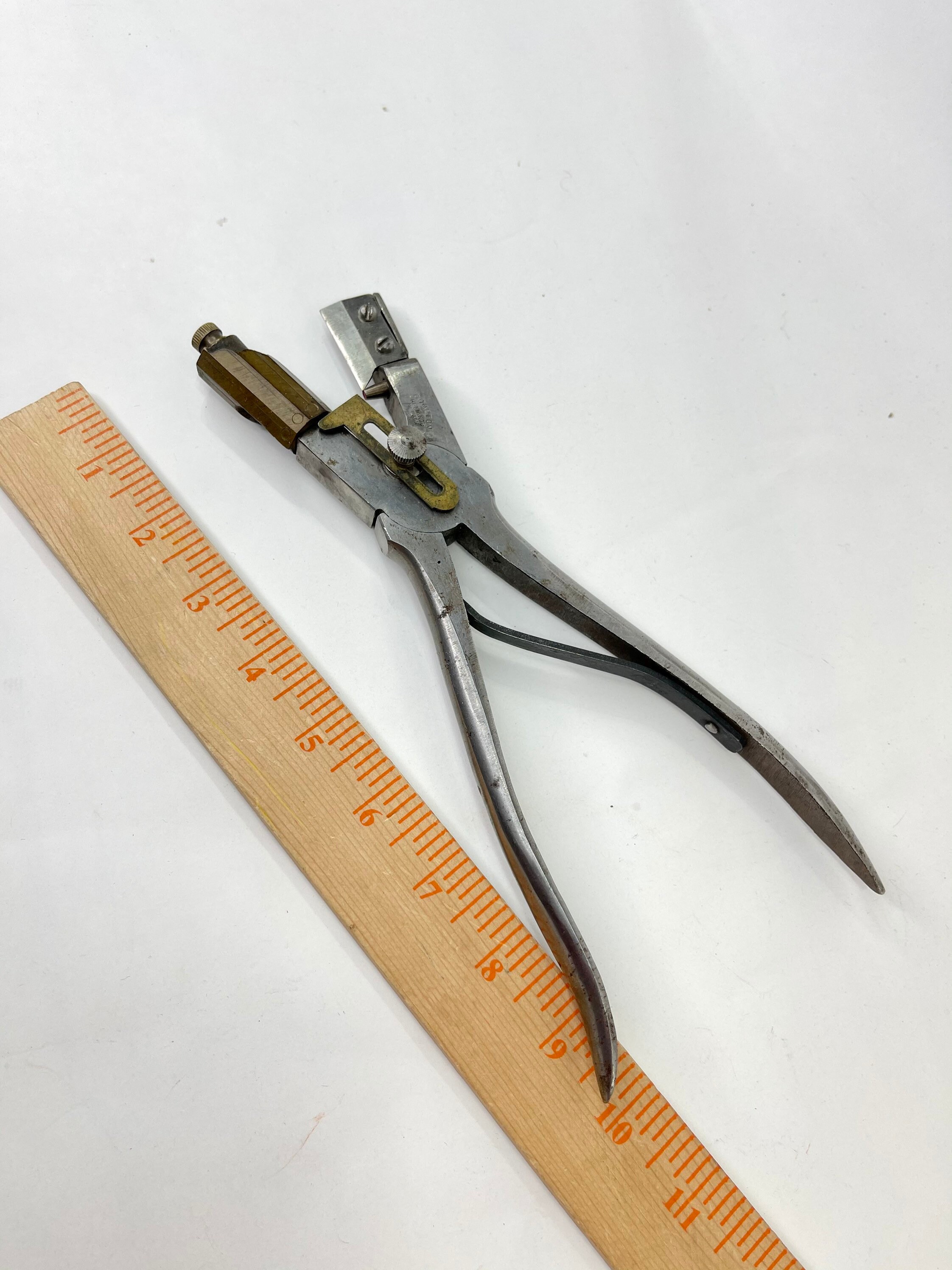 Vintage Tool, Brass and Metal Crimper