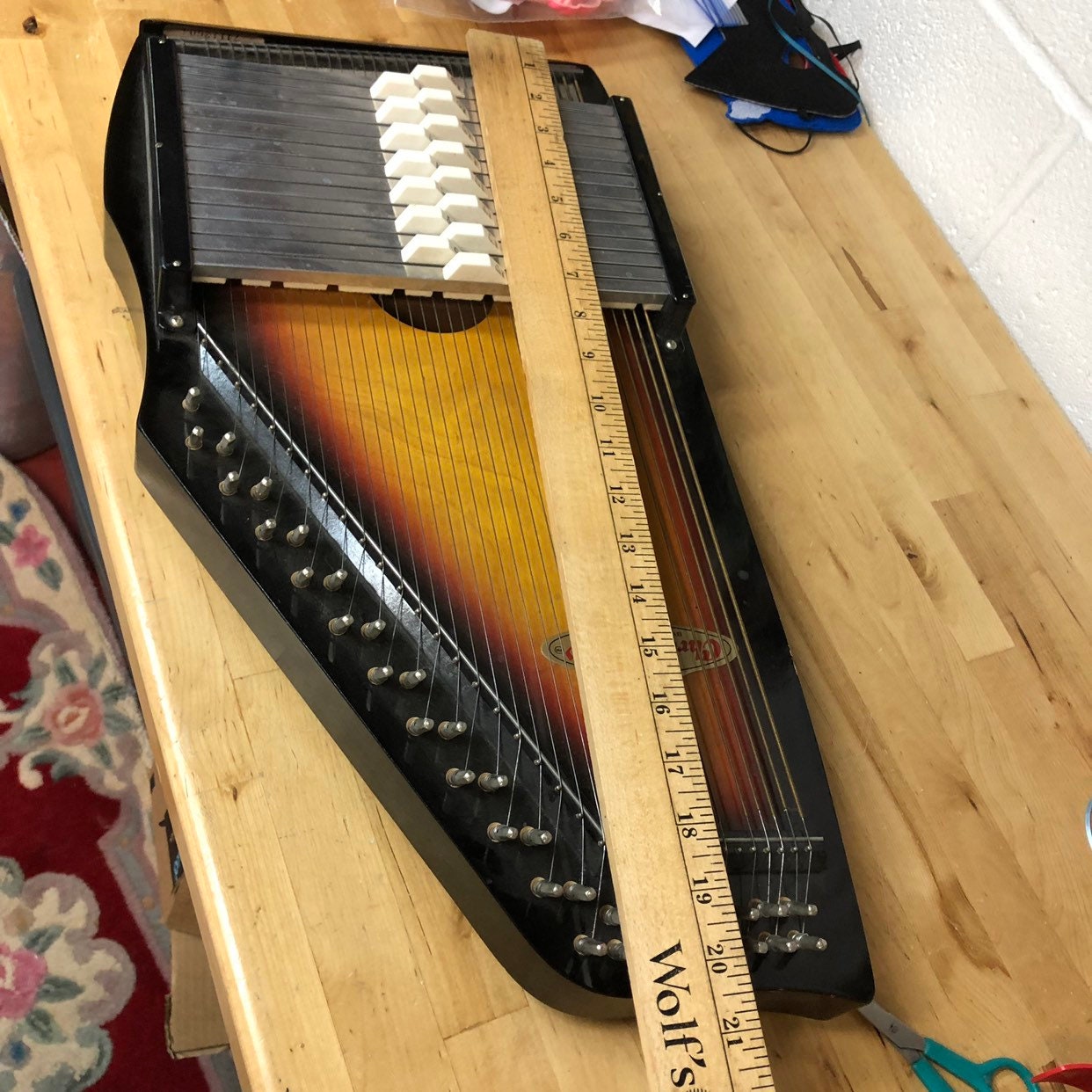 Used Chromaharp String Instrument Vintage Lap Autoharp Blue Grass