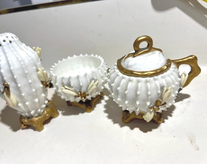 Porcelain Cactus Serving Set, Vintage Desert Kitchen, Cottage Chic