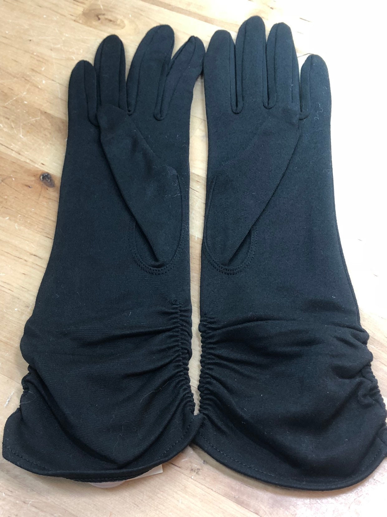 Long Black Fashion Gloves, Vintage Formal Evening Cocktail Gloves ...