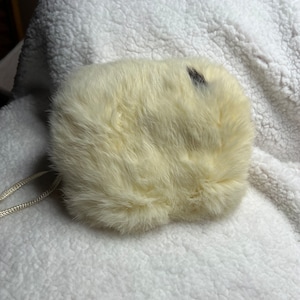 White Hand Muff, Victorian Hand Warmer, Vintage Ermine