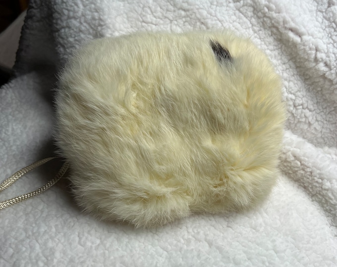 White Hand Muff, Victorian Hand Warmer, Vintage Ermine