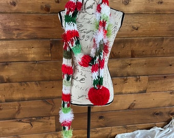 Scarf Crocheted Boho Christmas, Holiday Accessory, Nutcracker