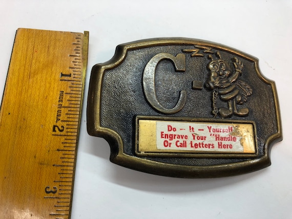 Citizens Ban Radio Belt Buckle, Vintage Brass Bel… - image 2