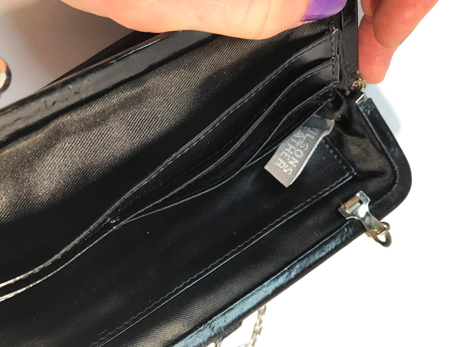Black Leather Evening Handbag Vintage Cocktail Bag Formal | Etsy