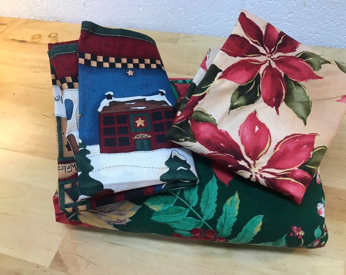 Christmas Table Cloth and Napkins, Holiday Table Cover Linens