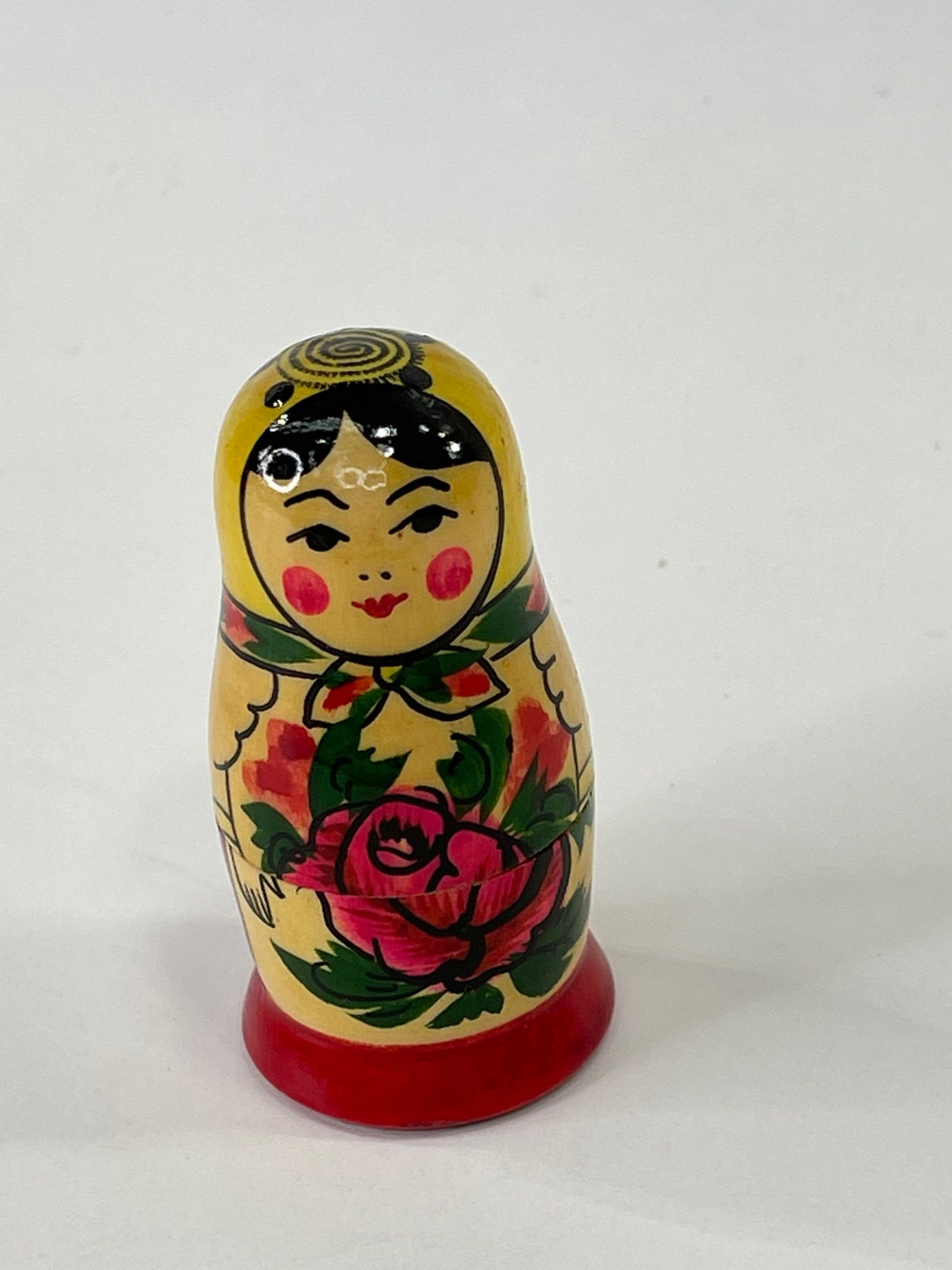 Wooden Stacking Doll Set Vintage Painted Wood Toy Matryoshka Etsy