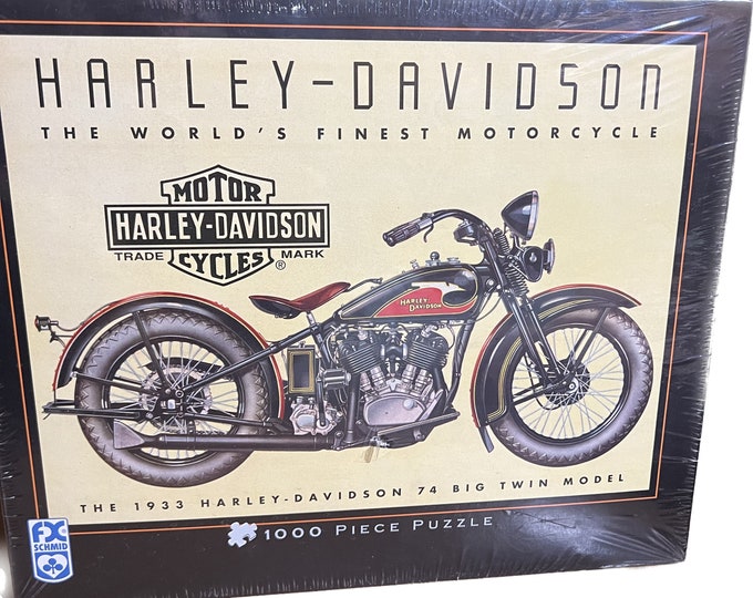 Harley Davidson Motorcycle Jigsaw Puzzle, Vintage Bike Collector, 1000 Piece Puzzle